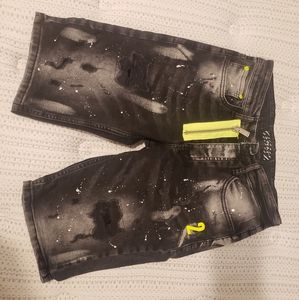 NEW Black distressed denim shorts